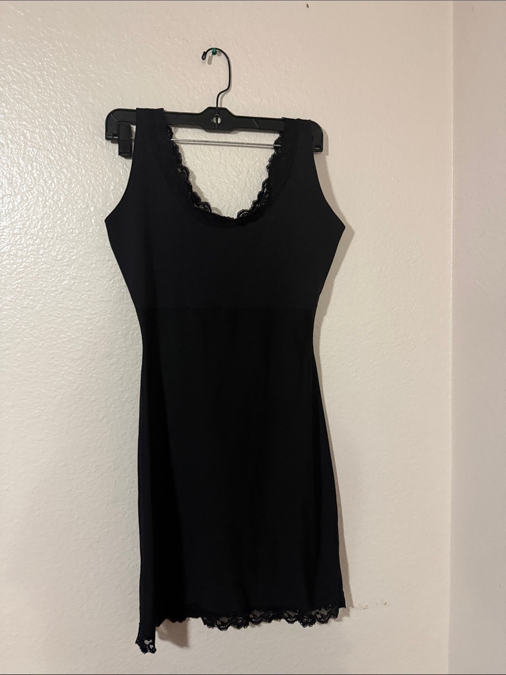 SPANX Black Lace-Trim Shaping Mini Dress